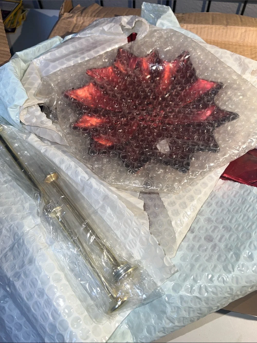Princess House #4626 Holiday Red Poinsettia 3-Tiered Server Christmas NIB!